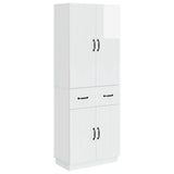 Cabinet Set 2 pcs High Gloss White Engineered Wood 3416830