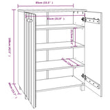 Shoe Cabinet HAMAR Dark Grey 85x40x108 cm Solid Wood Pine 340518