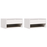 Bedside Table 2 pcs White 50 x 32.5 x 24 cm Solid pine wood 873478