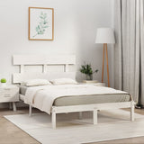 Bed Frame without Mattress White 200x200 cm Solid Wood 3104694