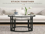 Two-Piece Nest of Glass-Top Coffee Tables T3398P344257