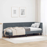 Corner Bed Frame with Headboard Dark grey 80 x 200 cm Velvet 42016329