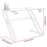 Gaming Desk with ZZ Shape Legs Black 110x60x75 cm 325412