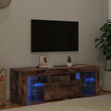 TV Cabinet with LED Lights Smoked Oak 120x35x40 cm 815666