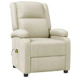 Massage Chair Cream White Faux Leather 340163