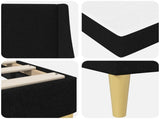 Bed Frame with Mattress with Headboard Black 90 x 190 cm Fabric 3415234