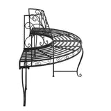 Tree Bench Set of 2 Black Steel Medium Durable 3095716