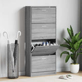 Shoe Cabinet Grey Sonoma 63x24x147 cm Engineered Wood 342548