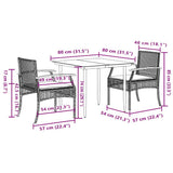 3 Piece Garden Dining Set with Cushions Grey Poly Rattan 3213610