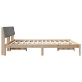 Bed frame Brown and light grey 200 x 200 cm Solid pine wood 3394338
