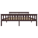 Bed Frame without Mattress Dark Brown Solid Pinewood 180x200 cm Super King 283237
