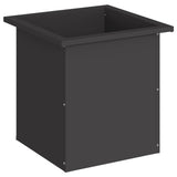 Garden Planter with LED Black 40 x 40 x 40 cm Steel 8008126