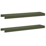 Garden Cover Profile 2 pcs 100 x 20 x 5 cm Steel Olive Green 8012926