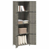 Garden Storage Cabinet Grey 59x40x180 cm Poly Rattan 319873