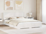 Bed Frame with Storage and Headboard White Engineered Wood 3414445