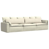 Sofa Pillows 2 pcs Cream 145 x 40 cm Corduroy Fabric 42013862
