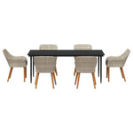 Dining Set Light grey Poly rattan 3261710