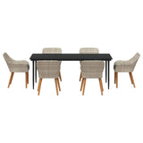 Dining Set Light grey Poly rattan 3261710