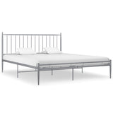 Bed Frame without Mattress Grey Metal 200x200 cm 325029