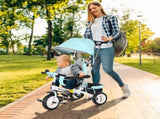 6 in 1 Kids Trike Push Bike w/ Push Handle, Canopy, 5-point Safety Belt, Storage, Footrest, Brake, T3398P347546