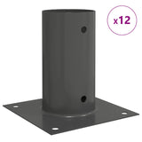 Round Ground Anchor 12 pcs Anthracite 15 x 15 x 15 cm Metal 42030127