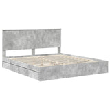 Storage Bed Concrete Grey 180 x 200 cm Engineered Wood 3411183