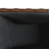 Garden Planter with Wheels and 3 Pots Brown 107x32x38 cm Poly Rattan 366420
