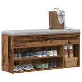 Shoe Bench Old Wood 102x30.5x45 cm Engineered Wood 859143
