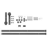 Sliding Door Hardware Kit 183 cm Steel Black 4009748