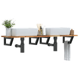 Basin Shelf Wall Mounted Steel and Solid Wood Acacia 3302731