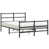 Metal Bed Frame without Mattress with Footboard Black 140x190cm 355383