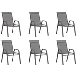 7 Piece Garden Dining Set Grey and Black 3095988