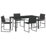 Garden Dining Set Folding 5 pcs Black Textilene and steel 3379334