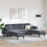 Sofa Set 3 pcs Dark grey Velvet 3335123