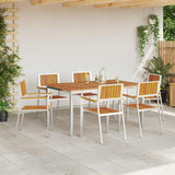 Outdoor Dining Set 7 pcs Solid Acacia Wood and Stainless Steel 3334792