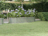 Garden Raised Bed Galvanised Steel 152x40x36 cm Silver 318872