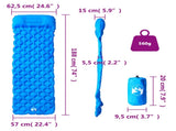 Inflating Camping Mattress with Pillow 1-Person Blue 4007110