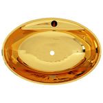 Wash Basin with Overflow 58.5x39x21 cm Ceramic Gold 143476