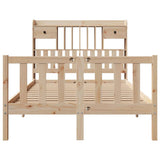 Bookcase Bed without Mattress 135x190 cm Double Solid Wood Pine 3321733