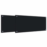 Kitchen Backsplash 2 pcs Black 90 x 40 cm Tempered Glass 3415437