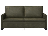 2 Seater Sofa Army Green 130 x 81 x 82 cm Faux Suede Fabric 42040994