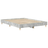 Bed Frame Concrete Grey Engineered Wood, Solid Eucalyptus Wood 3328720