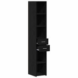 Bookcase with Drawer Black Oak 30 x 42.4 x 185.2 cm 868741