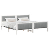 Bed frame White and light grey 200 x 200 cm Solid pine wood 3394302