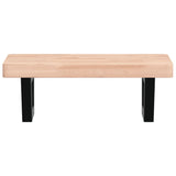 Basin Shelf Wall Mounted Steel and Solid Wood Beech 3302327