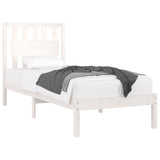 3103919 Bed Frame without Mattress White Solid Wood 90x200 cm