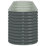 Garden Raised Bed 320x80x81 cm Galvanised Steel Grey 45522