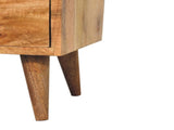 Solid Wood Mini Classic Open Bedside, 2 Drawers and Open Slot, Oak-ish, Brown B2743P403101