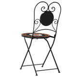 Bistro Chairs Foldable 2 pcs Terracotta and White Ceramic 4003406