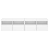 TV Wall Cabinets with LED Lights 2 pcs White 80x30x40 cm 837198